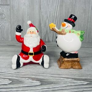 Santa and snowman Christmas salt and pepper shakers kitchen wear decoration